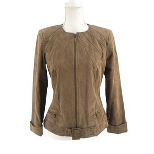 Bradley Bayou NEW Womens Size XS 100% Genuine Leather Full Zip Jacket in Brown